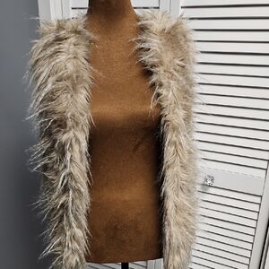 Faux Fur Vest in Beige